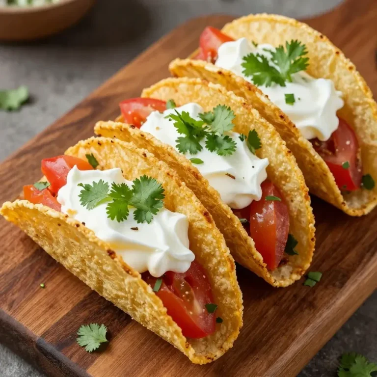 Delicious Mini Taco Cups Recipe for Easy Appetizers Mini taco cups filled with ground beef, cheese, and fresh toppings on a wooden table