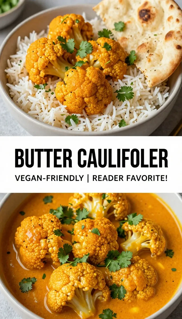 A creamy butter cauliflower dish garnished with fresh herbs
