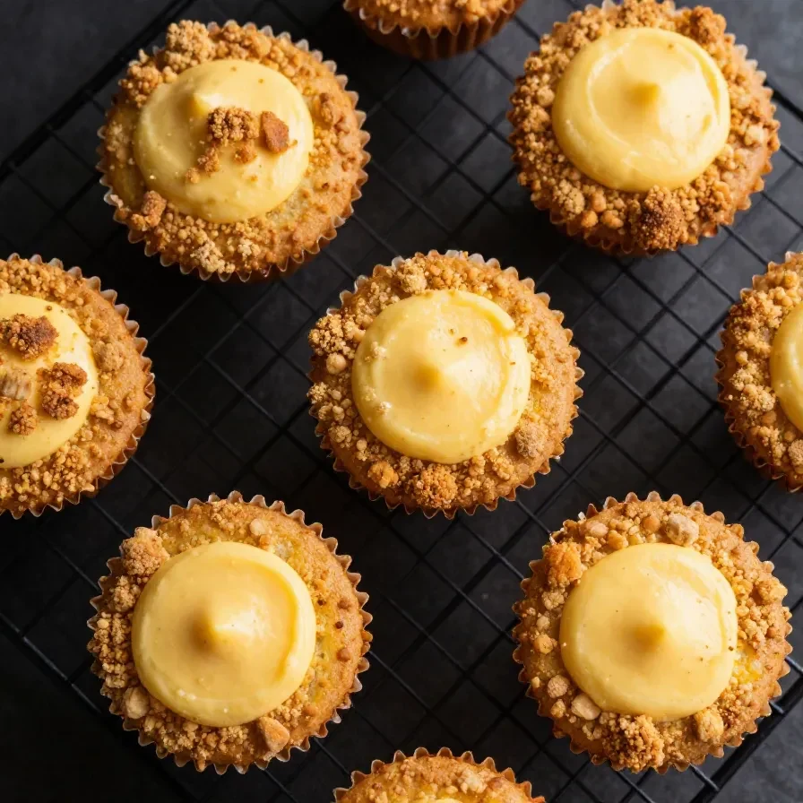 Delicious keto pumpkin cheesecake muffins on a wooden table