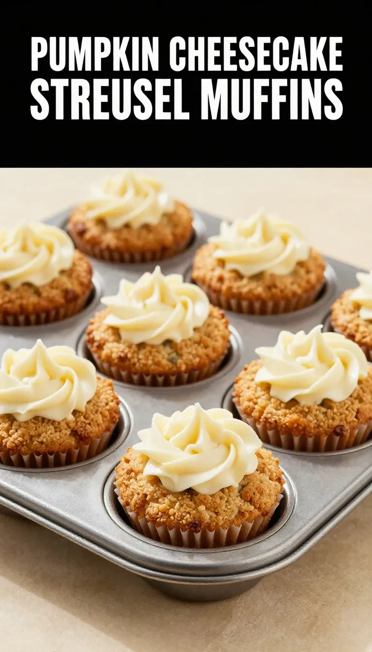 Delicious pumpkin streusel muffins topped with a crumbly streusel