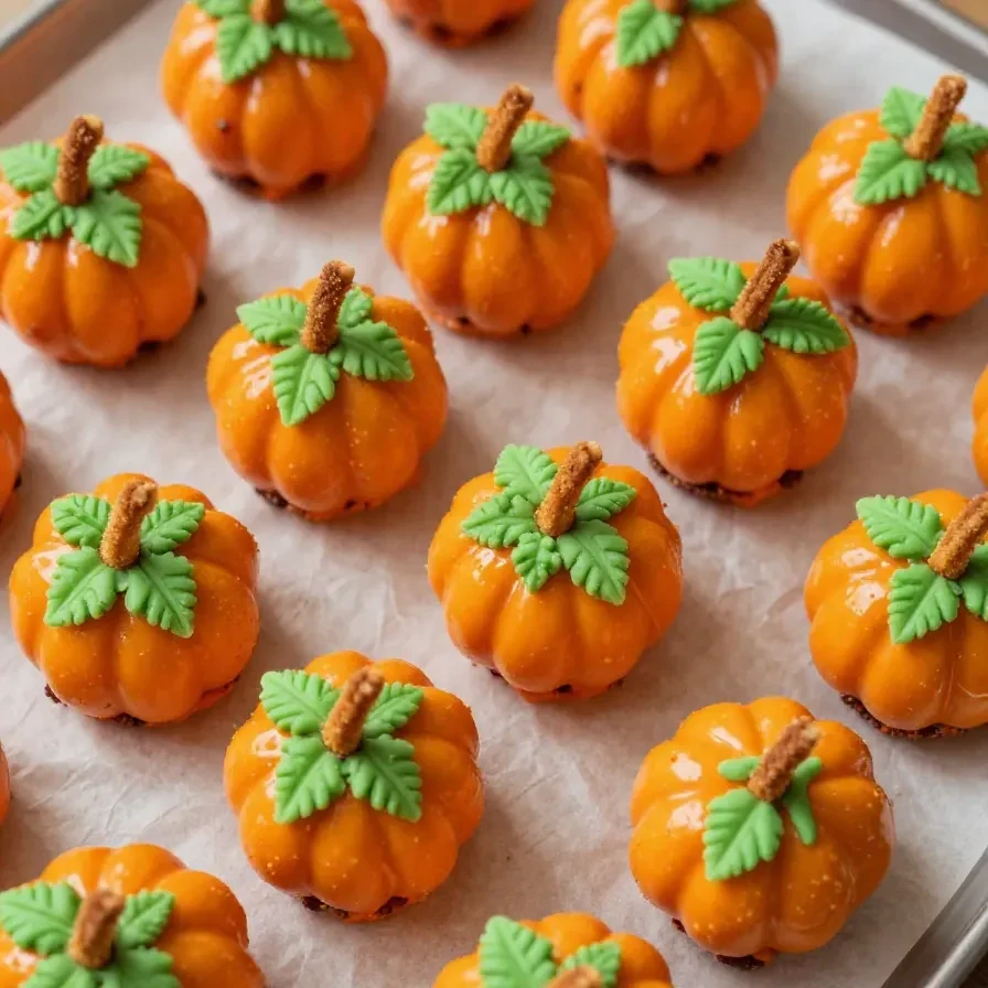 A plate of homemade Pumpkin Oreo Balls decorated with orange sprinkles