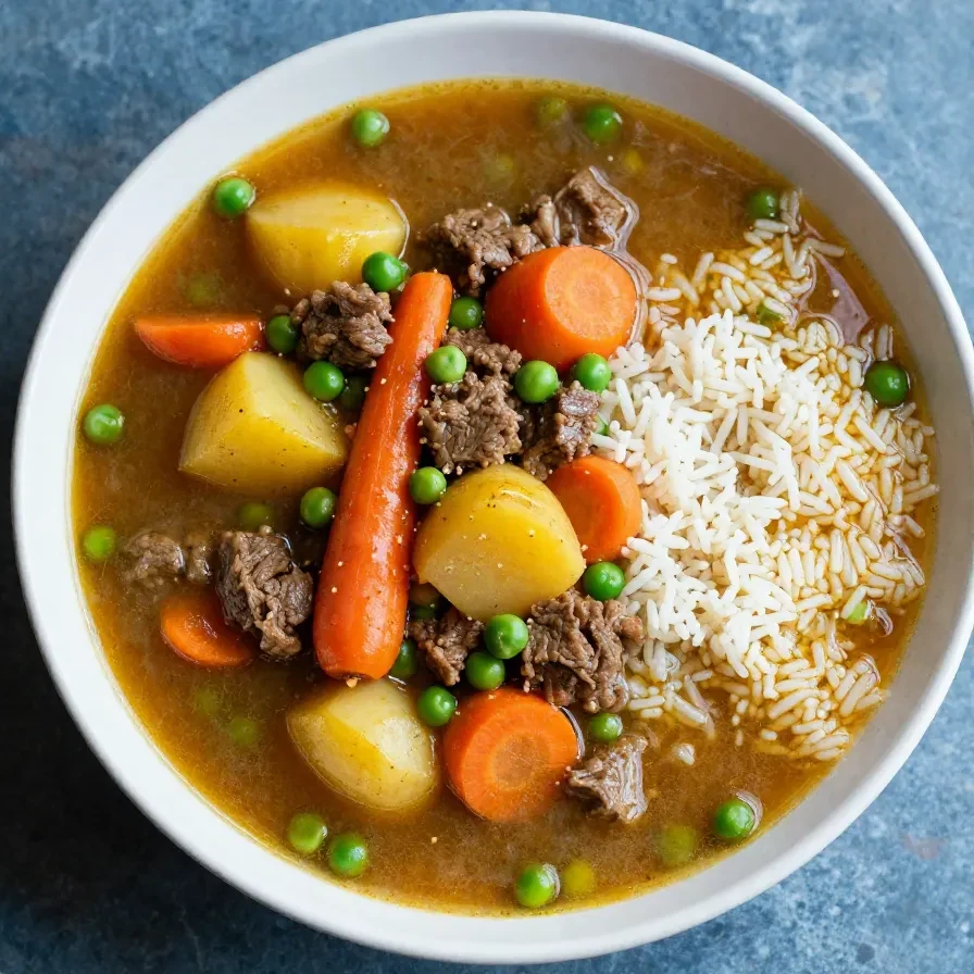 A bowl of Turkish style ground beef stew garnished with fresh herbs