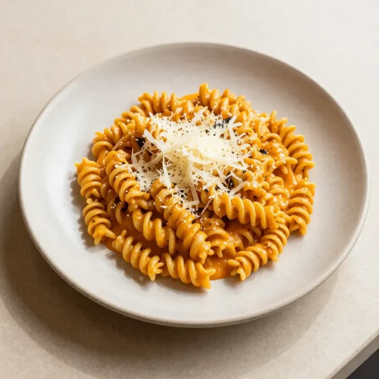 Vegan Butternut Squash Pasta Sauce A creamy vegan butternut squash pasta sauce served over spaghetti with fresh basil on top