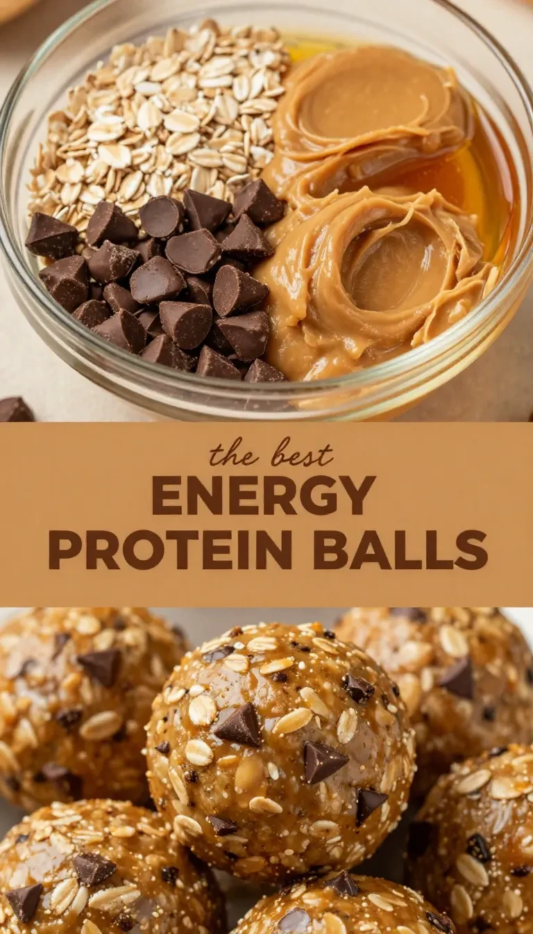A close-up of oatmeal protein balls made with peanut butter, arranged on a wooden surface